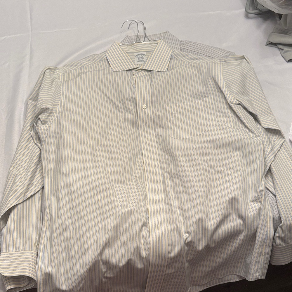 Brooks Brothers Cream Striped Dress Shirt